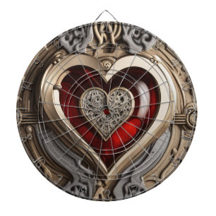 Mysterieus Ornament met een rood hart Dartbord