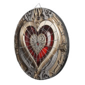Mysterieus Ornament met een rood hart Dartbord (Voorkant Rechts)