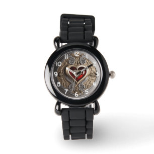 Mysterieus Ornament met een rood hart Horloge