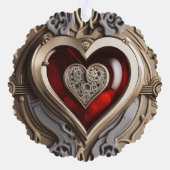 Mysterieus Ornament met een rood hart Kaart (Achterkant)