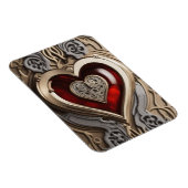 Mysterieus Ornament met een rood hart Magneet (Rechterzijde)