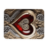 Mysterieus Ornament met een rood hart Magneet (Horizontaal)