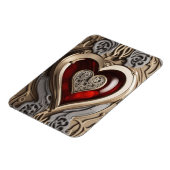 Mysterieus Ornament met een rood hart Magneet (Linkerzijde)