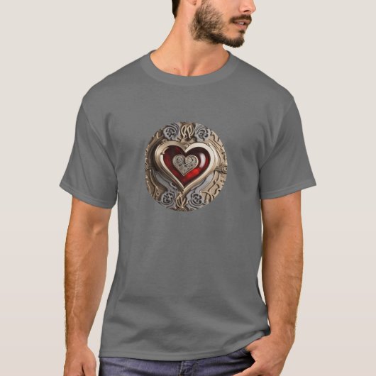 Mysterieus Ornament met een rood hart T-shirt (Voorkant)