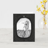 Mysterieus Spooky Surrealisme Gothic Art Halloween Kaart (Gele Bloem)