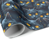 Mysterieus zwart kattenpatroon cadeaupapier (Rol Hoek)