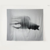 Mysterieus zwart paard uit de mist wandkleed (Voorkant (horizontaal))