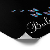 MYSTERIEUZE BEAUTY MET BLAUWE BUTTERFLES POSTER (Hoek)