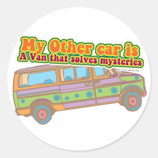 mysterieuze bestelwagen ronde sticker (Voorkant)