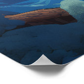 Mysterieuze Bigfoot Poster in PNG stijl (Hoek)