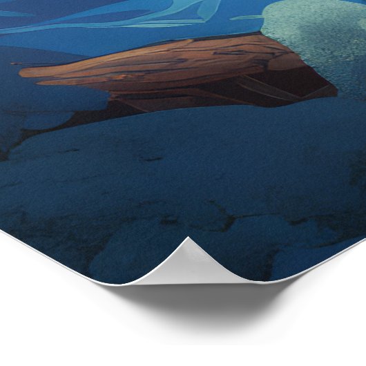 Mysterieuze Bigfoot Poster in PNG stijl (Hoek)