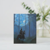 Mysterieuze Black Knight in het Moonlit Bos Briefkaart (Staand voorkant)