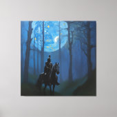 Mysterieuze Black Knight in het Moonlit Bos Canvas Afdruk (Voorkant)