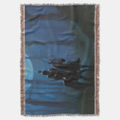 Mysterieuze Black Knight in het Moonlit Bos Deken (Voorkant Verticaal)