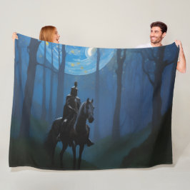 Mysterieuze Black Knight in het Moonlit Bos Fleece Deken