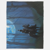 Mysterieuze Black Knight in het Moonlit Bos Fleece Deken (Voorkant)
