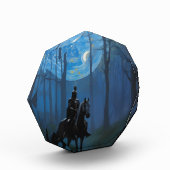 Mysterieuze Black Knight in het Moonlit Bos Fotoblokken (Links)