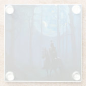 Mysterieuze Black Knight in het Moonlit Bos Glazen Onderzetter (Achterkant)