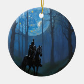 Mysterieuze Black Knight in het Moonlit Bos Keramisch Ornament (Voorkant)