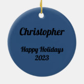 Mysterieuze Black Knight in het Moonlit Bos Keramisch Ornament (Achterkant)