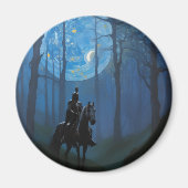 Mysterieuze Black Knight in het Moonlit Bos Magneet (Voorkant)