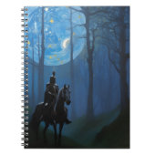 Mysterieuze Black Knight in het Moonlit Bos Notitieboek (Voorkant)