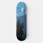 Mysterieuze Black Knight in het Moonlit Bos Persoonlijk Skateboard (Voorkant)