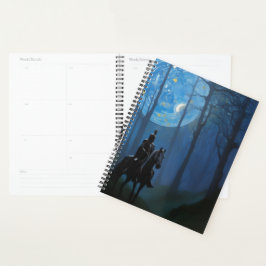 Mysterieuze Black Knight in het Moonlit Bos Planner