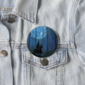 Mysterieuze Black Knight in het Moonlit Bos Ronde Button 7,6 Cm (In situ)