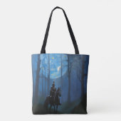 Mysterieuze Black Knight in het Moonlit Bos Tote Bag (Achterkant)