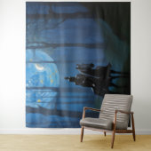 Mysterieuze Black Knight in het Moonlit Bos Wandkleed (In situ)