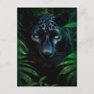 Mysterieuze Black Panther Jungle Natuurontwerp Briefkaart