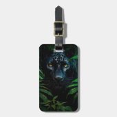 Mysterieuze Black Panther Oerwoud Wildlife Design Bagagelabel (Voorkant verticaal)