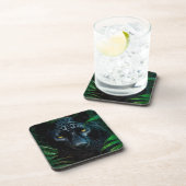Mysterieuze Black Panther Oerwoud Wildlife Design Bier Onderzetter (Rechterzijde)