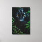 Mysterieuze Black Panther Oerwoud Wildlife Design Canvas Afdruk (Voorkant)