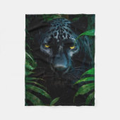 Mysterieuze Black Panther Oerwoud Wildlife Design Fleece Deken (Voorkant)