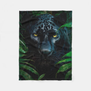Mysterieuze Black Panther Oerwoud Wildlife Design Fleece Deken