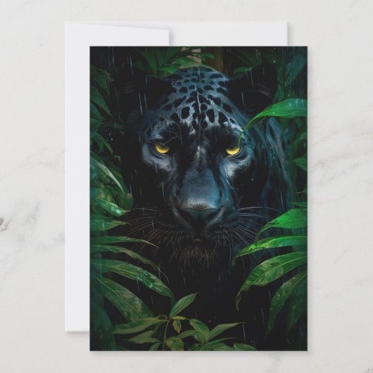 Mysterieuze Black Panther Oerwoud Wildlife Design Kaart (Voorkant)