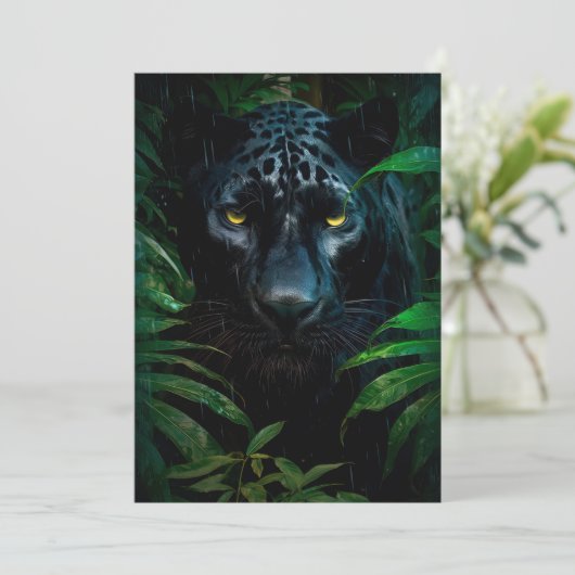 Mysterieuze Black Panther Oerwoud Wildlife Design Kaart (Staand voorkant)