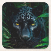 Mysterieuze Black Panther Oerwoud Wildlife Design Kartonnen Onderzetters (Voorkant)