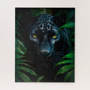 Mysterieuze Black Panther Oerwoud Wildlife Design Legpuzzel