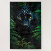 Mysterieuze Black Panther Oerwoud Wildlife Design Legpuzzel (Verticaal)