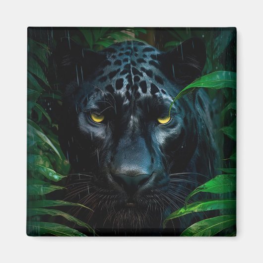 Mysterieuze Black Panther Oerwoud Wildlife Design Magneet (Voorkant)
