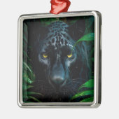 Mysterieuze Black Panther Oerwoud Wildlife Design Metalen Ornament (Links)