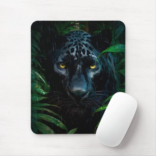 Mysterieuze Black Panther Oerwoud Wildlife Design Muismat (Met muis)