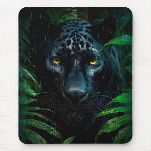 Mysterieuze Black Panther Oerwoud Wildlife Design Muismat (Voorkant)