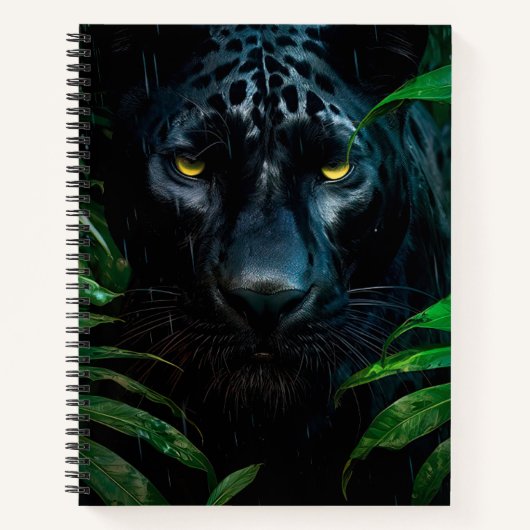 Mysterieuze Black Panther Oerwoud Wildlife Design Notitieboek (Voorkant)