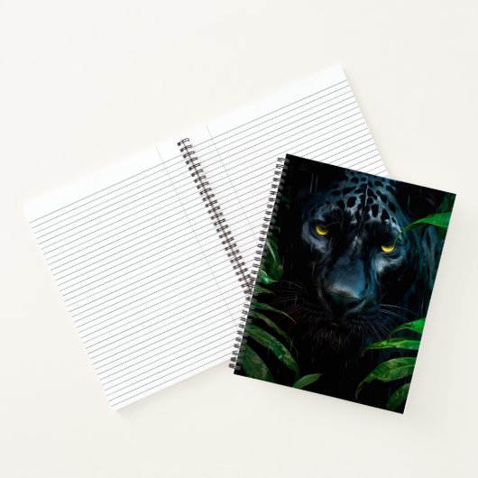 Mysterieuze Black Panther Oerwoud Wildlife Design Notitieboek (Binnen)