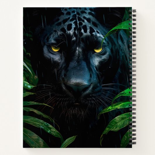 Mysterieuze Black Panther Oerwoud Wildlife Design Notitieboek (Achterkant)
