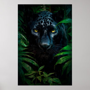 Mysterieuze Black Panther Oerwoud Wildlife Design Poster